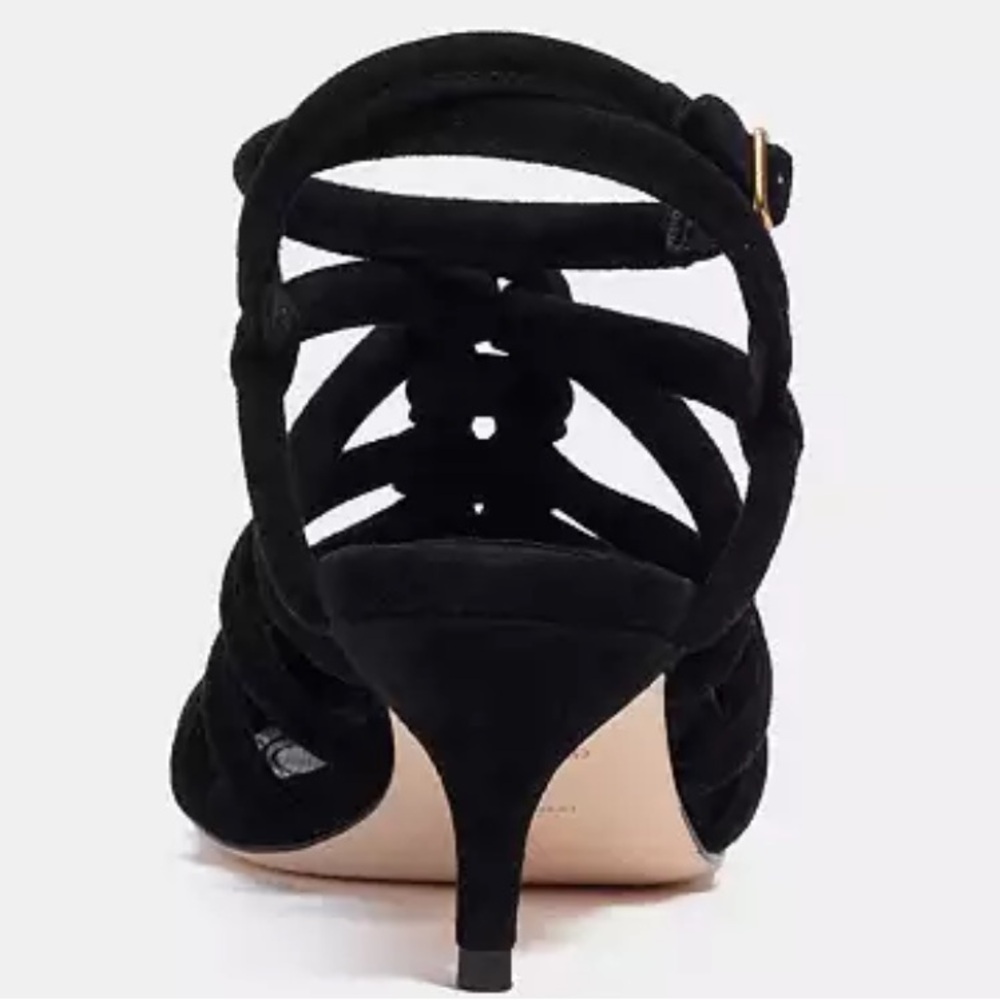 🌸COACH🌸 Black Suede Strappy Sandal Size: 5 - Picture 3 of 11